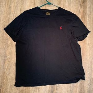 Black with red pony RL polo tee